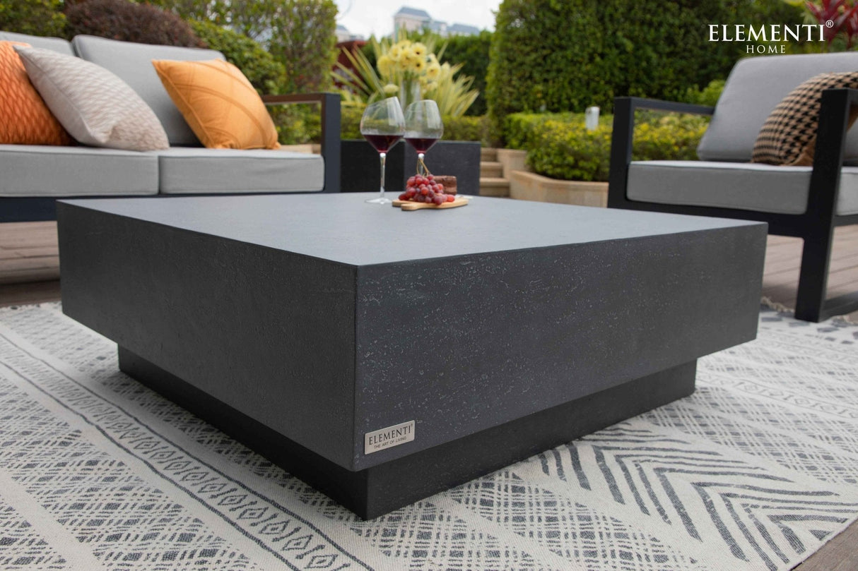 Elementi Tevere 40“ Square Concrete Coffee Table Large - Viva Alfresco