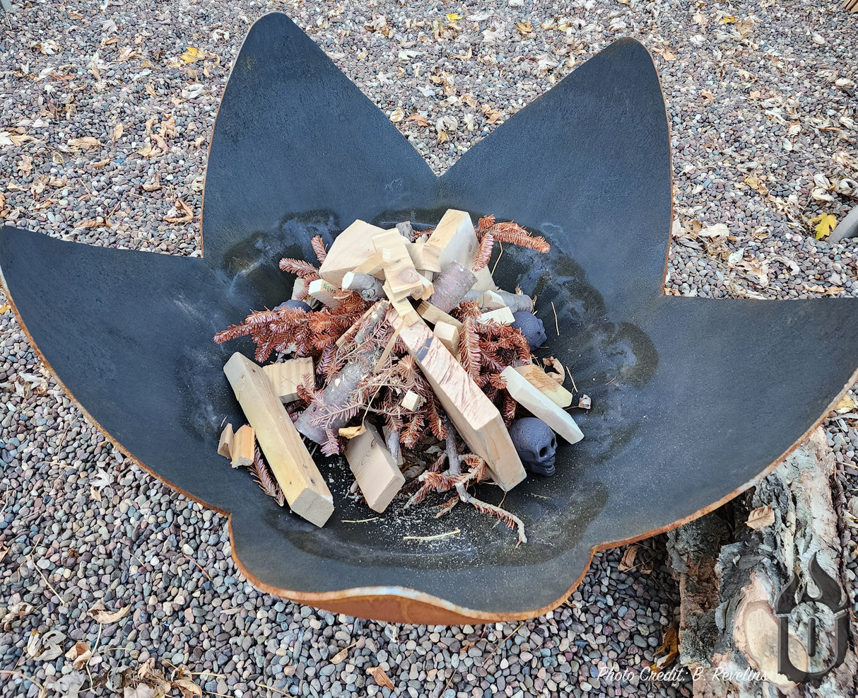 "Fire Flower" Fire Bowl with Hollow Base (Made In USA) - Viva Alfresco