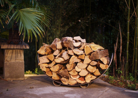 Fire Pit Art Firewood Holder - Stainless Steel - Viva Alfresco