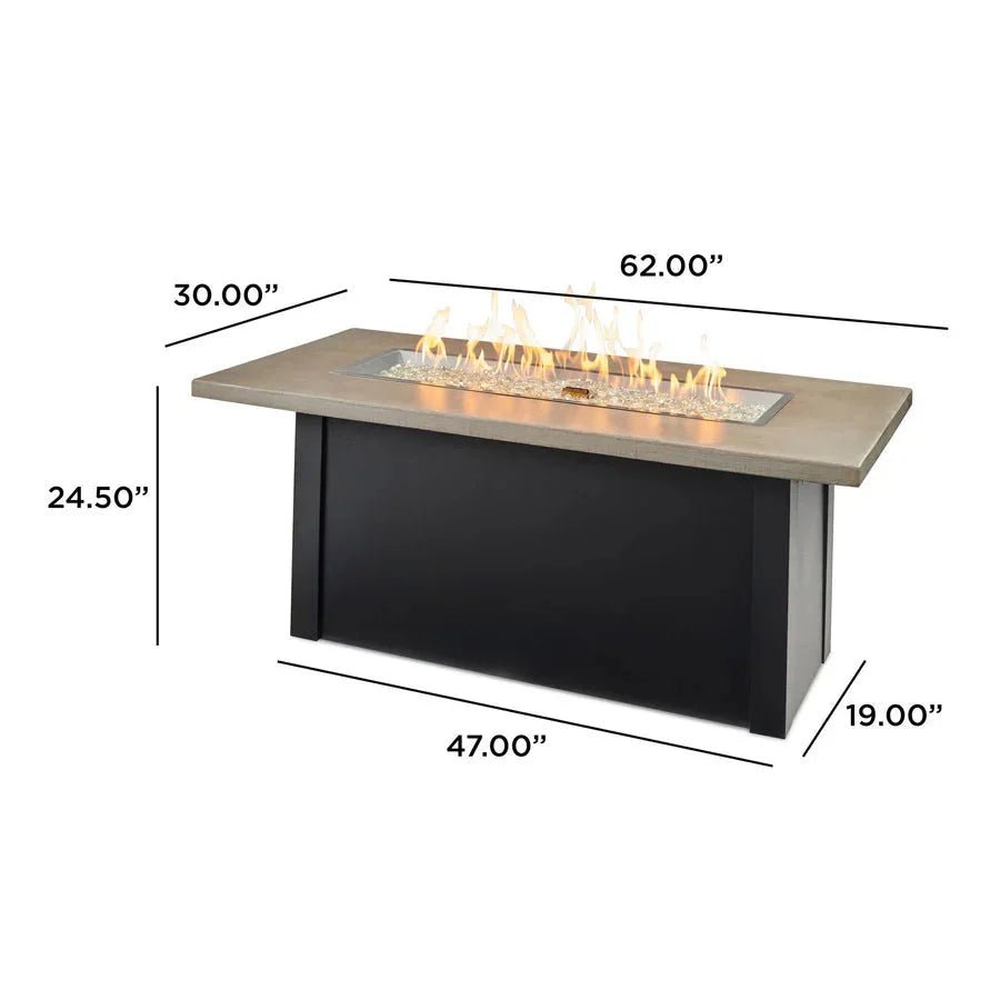 Havenwood Rectangular Gas Fire Pit Table - Viva Alfresco