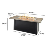 Havenwood Rectangular Gas Fire Pit Table - Viva Alfresco