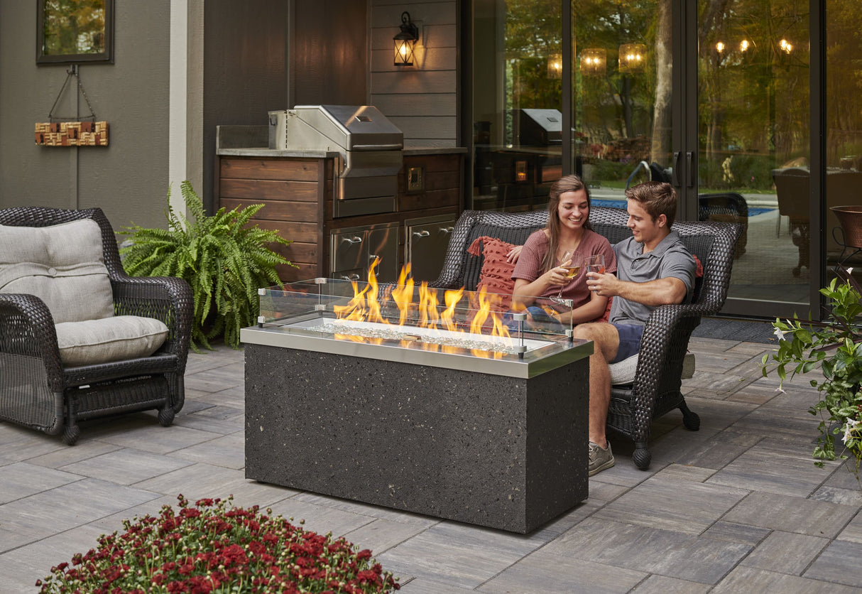 Key Largo Linear Gas Fire Pit Table - Viva Alfresco