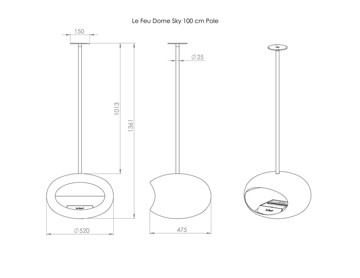 Le Feu - Dome Black Sky Indoor/Outdoor - Fireplace - Viva Alfresco