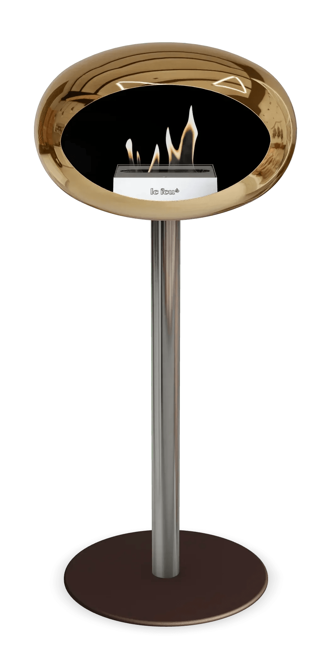 Le Feu - Dome Chromed Rose Gold Ground Steel High Pole - Fireplace - Viva Alfresco