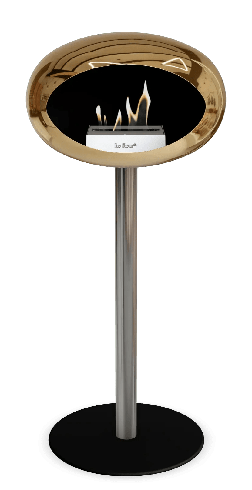 Le Feu - Dome Chromed Rose Gold Ground Steel High Pole - Fireplace - Viva Alfresco