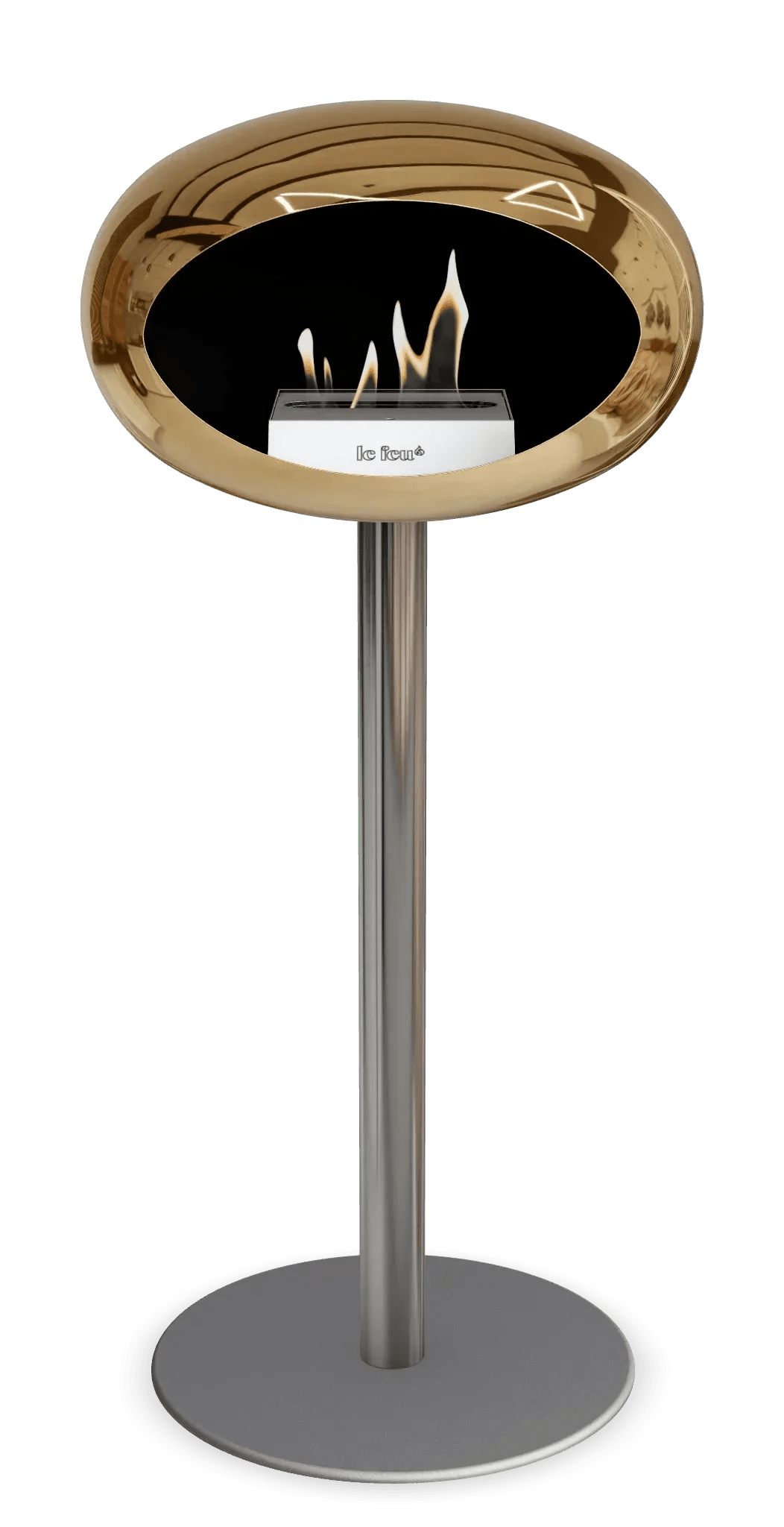 Le Feu - Dome Chromed Rose Gold Ground Steel High Pole - Fireplace - Viva Alfresco