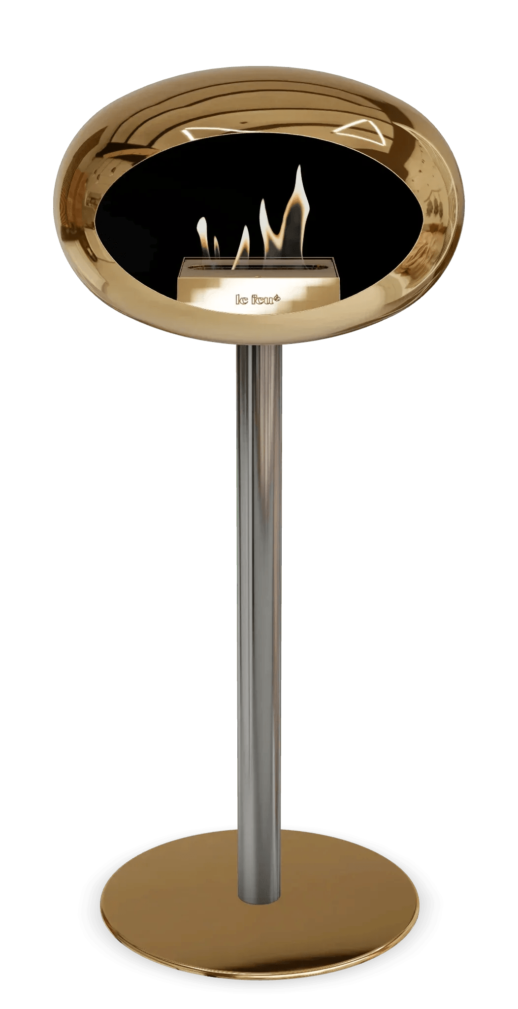 Le Feu - Dome Chromed Rose Gold Ground Steel High Pole - Fireplace - Viva Alfresco