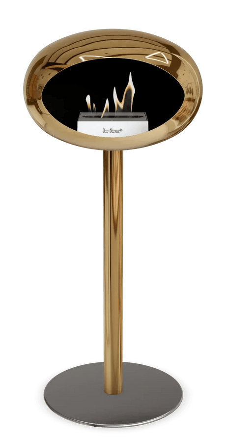 Le Feu - Dome Chromed Rose Gold Ground Steel High Pole - Fireplace - Viva Alfresco