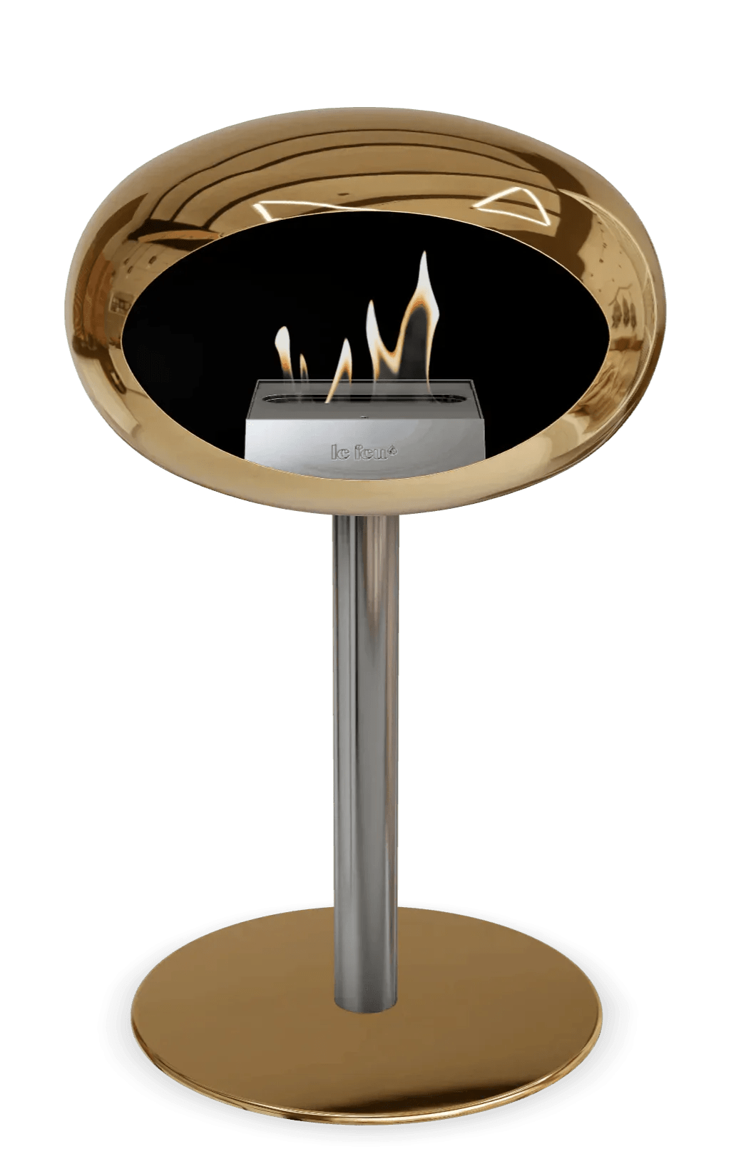 Le Feu - Dome Chromed Rose Gold Ground Steel Low Pole - Fireplace - Viva Alfresco