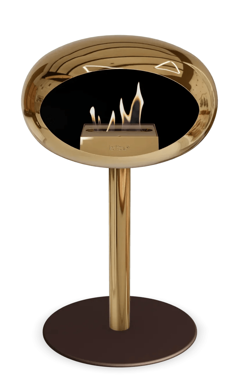 Le Feu - Dome Chromed Rose Gold Ground Steel Low Pole - Fireplace - Viva Alfresco