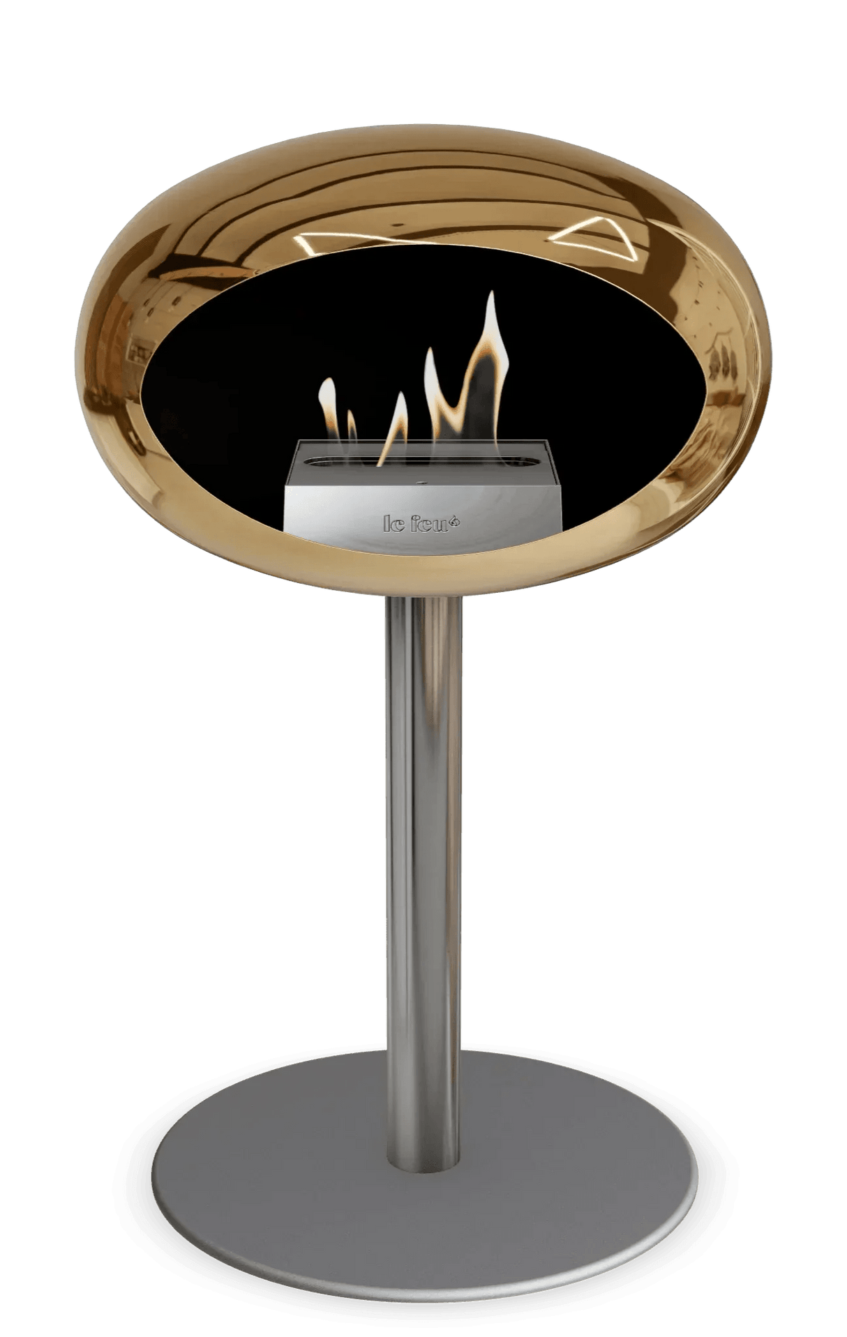 Le Feu - Dome Chromed Rose Gold Ground Steel Low Pole - Fireplace - Viva Alfresco