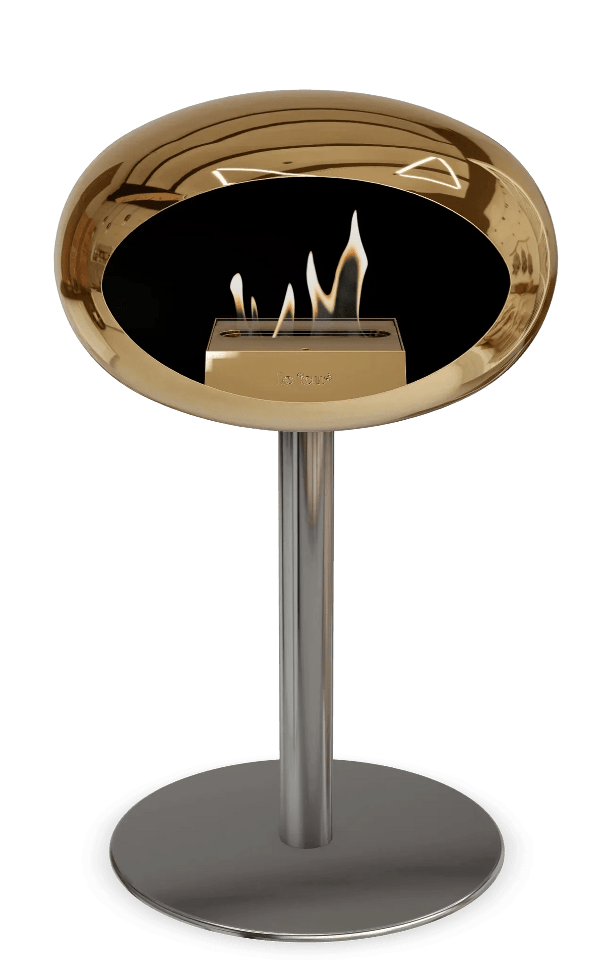 Le Feu - Dome Chromed Rose Gold Ground Steel Low Pole - Fireplace - Viva Alfresco