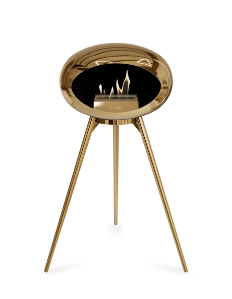 Le Feu - Dome Chromed Rose Gold Ground Wood High - Fireplace - Viva Alfresco