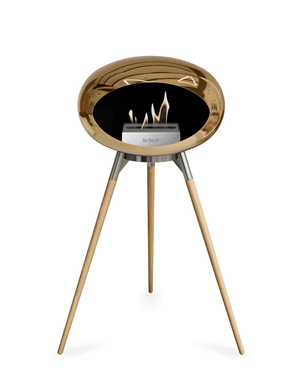 Le Feu - Dome Chromed Rose Gold Ground Wood High - Fireplace - Viva Alfresco