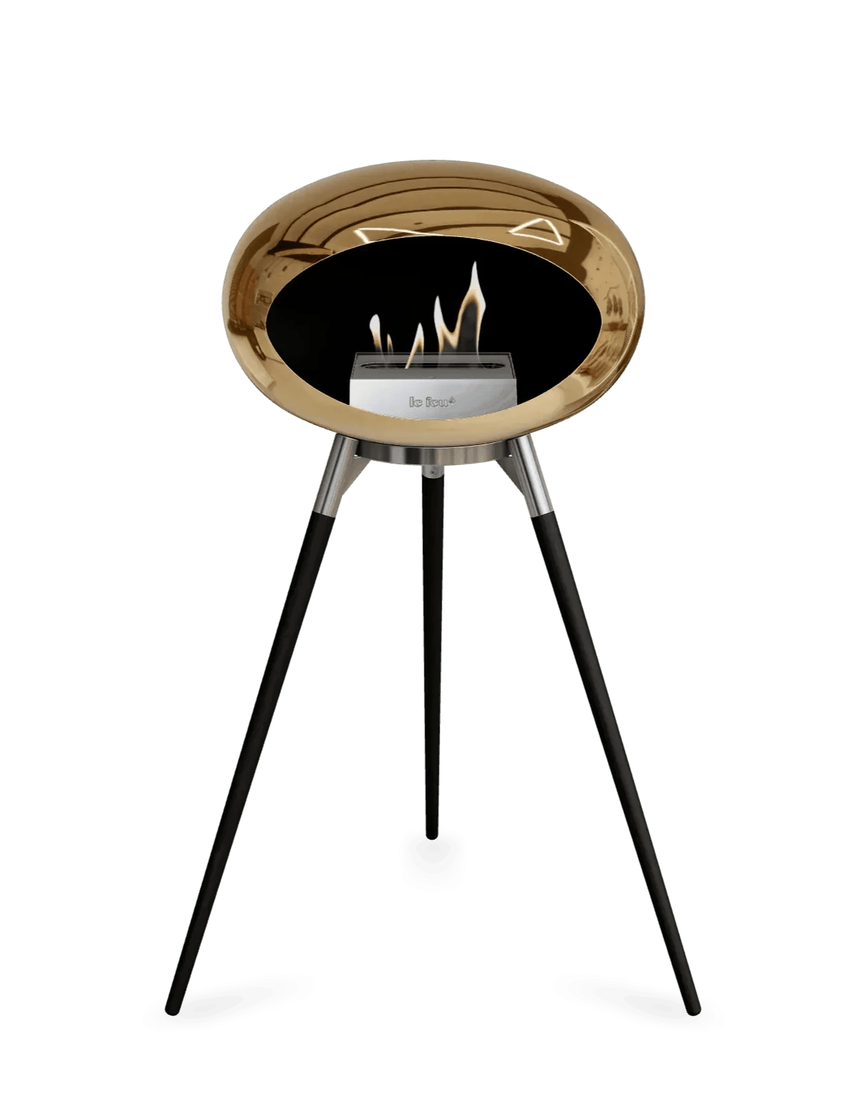 Le Feu - Dome Chromed Rose Gold Ground Wood High - Fireplace - Viva Alfresco