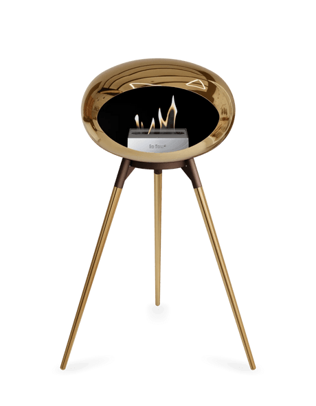 Le Feu - Dome Chromed Rose Gold Ground Wood High - Fireplace - Viva Alfresco