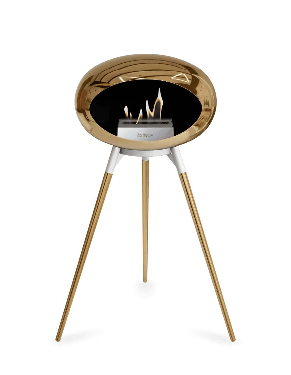 Le Feu - Dome Chromed Rose Gold Ground Wood High - Fireplace - Viva Alfresco