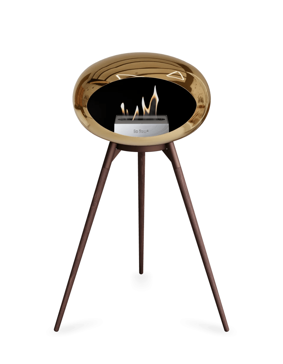 Le Feu - Dome Chromed Rose Gold Ground Wood High - Fireplace - Viva Alfresco