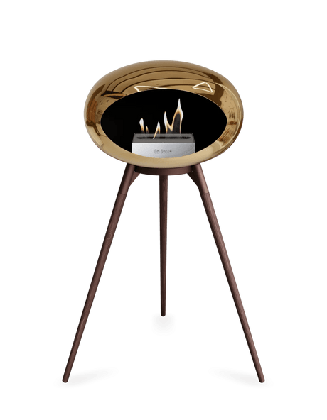 Le Feu - Dome Chromed Rose Gold Ground Wood High - Fireplace - Viva Alfresco