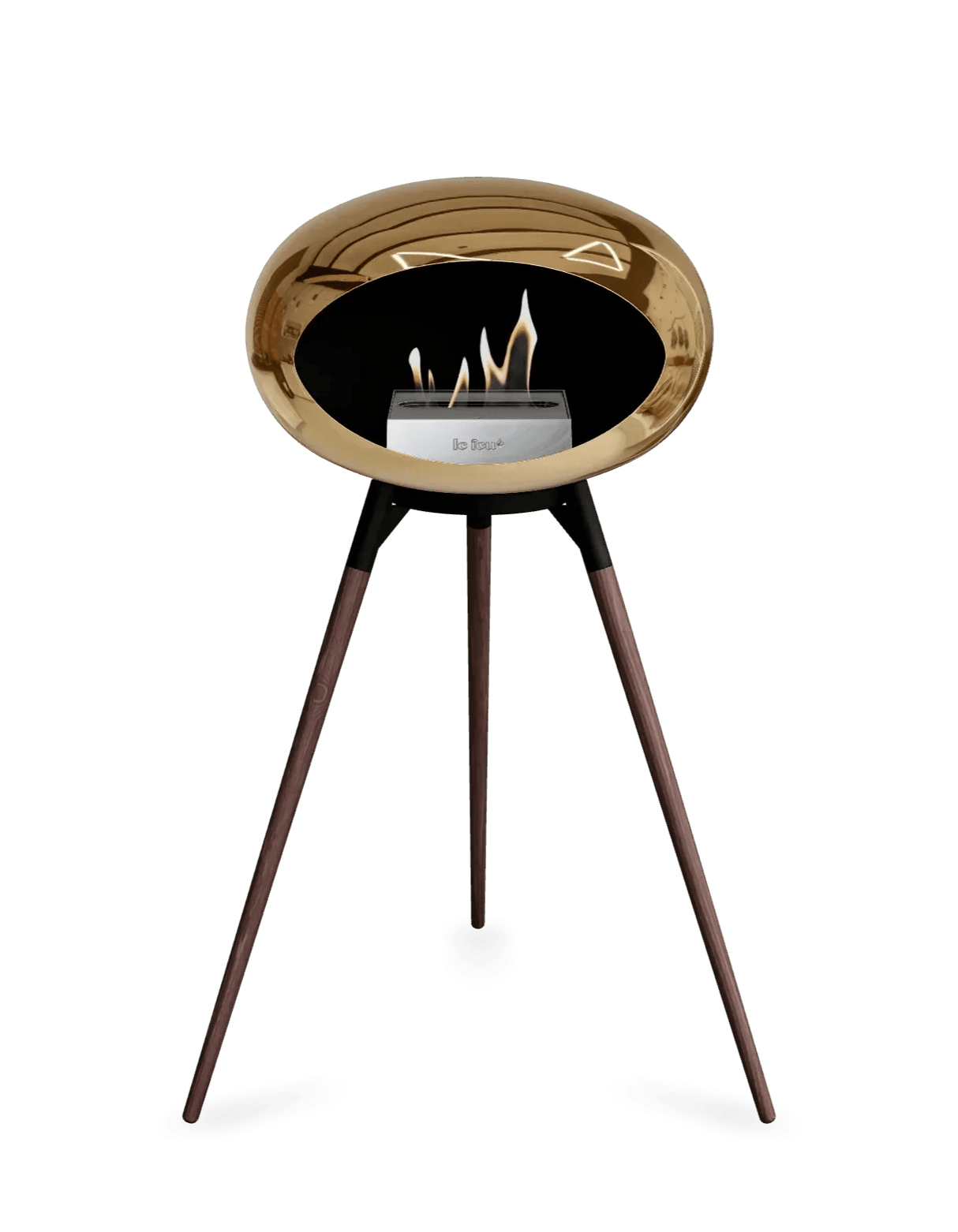 Le Feu - Dome Chromed Rose Gold Ground Wood High - Fireplace - Viva Alfresco