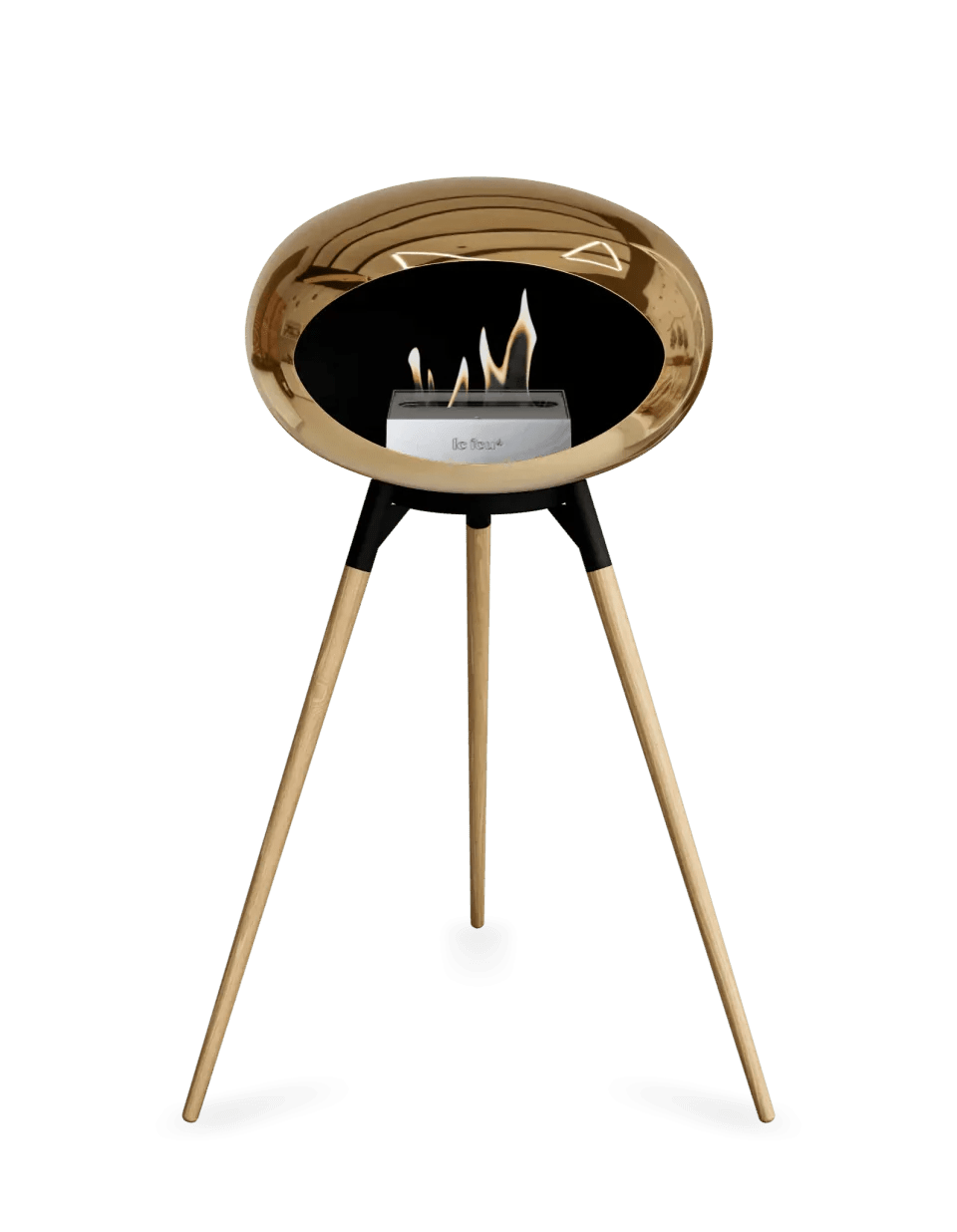 Le Feu - Dome Chromed Rose Gold Ground Wood High - Fireplace - Viva Alfresco