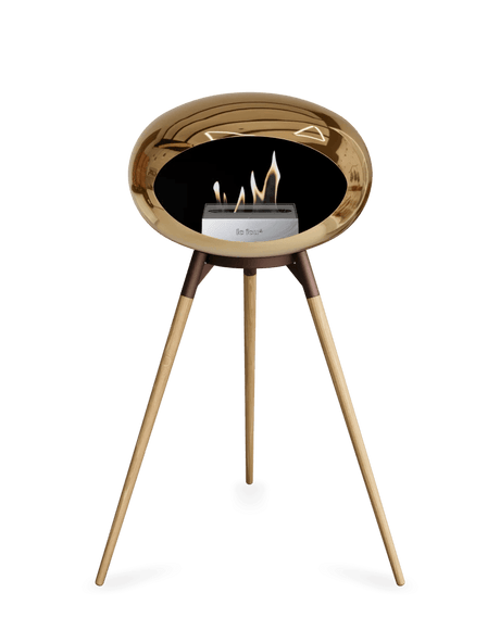 Le Feu - Dome Chromed Rose Gold Ground Wood High - Fireplace - Viva Alfresco