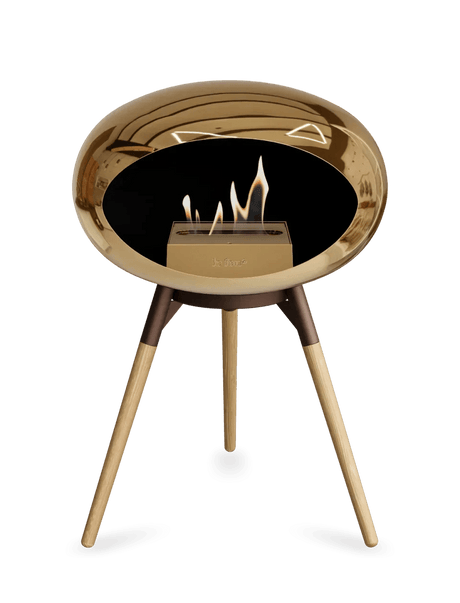 Le Feu - Dome Chromed Rose Gold Ground Wood Low - Fireplace - Viva Alfresco