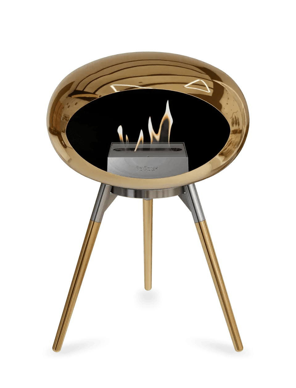 Le Feu - Dome Chromed Rose Gold Ground Wood Low - Fireplace - Viva Alfresco