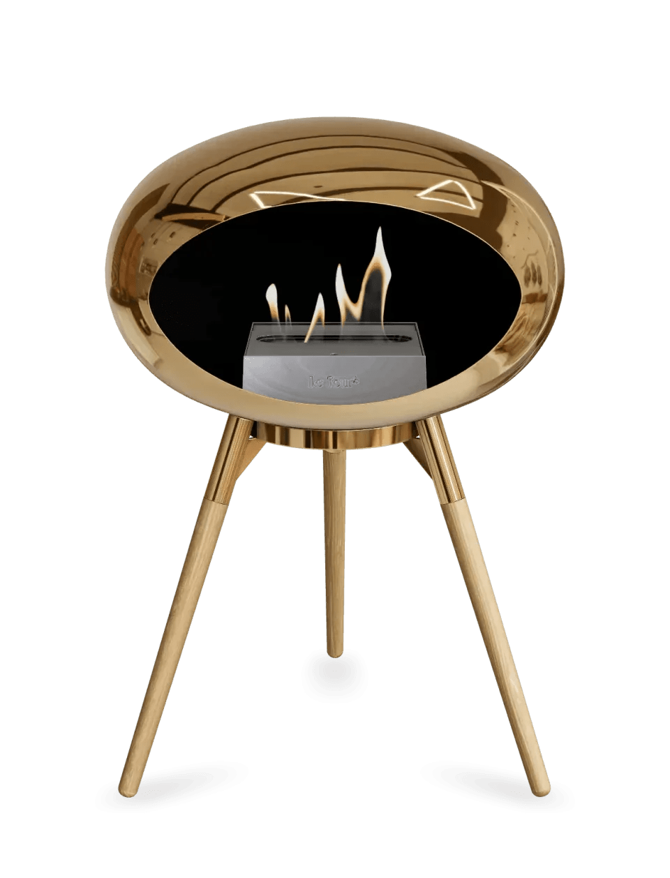 Le Feu - Dome Chromed Rose Gold Ground Wood Low - Fireplace - Viva Alfresco