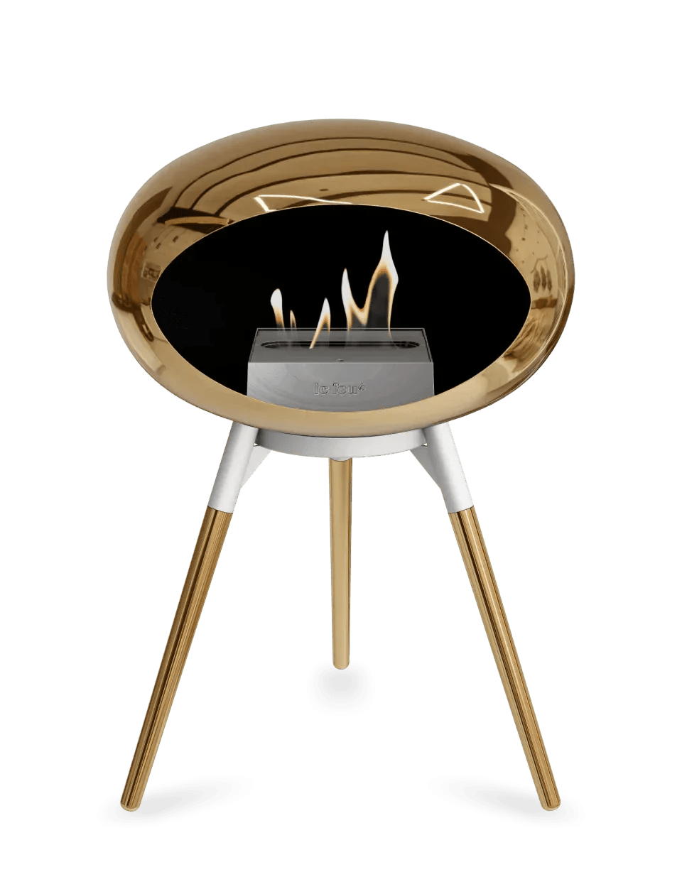 Le Feu - Dome Chromed Rose Gold Ground Wood Low - Fireplace - Viva Alfresco