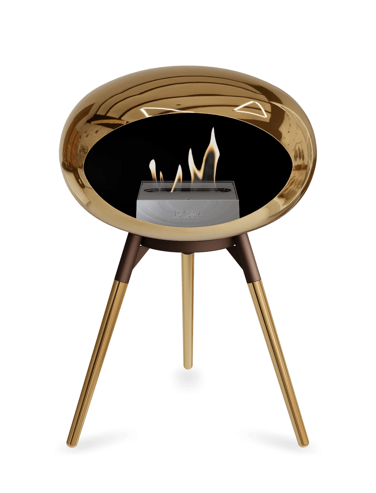 Le Feu - Dome Chromed Rose Gold Ground Wood Low - Fireplace - Viva Alfresco