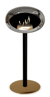 Le Feu - Dome Chromed Silver Ground Steel High Pole - Fireplace - Viva Alfresco