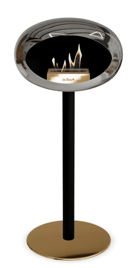 Le Feu - Dome Chromed Silver Ground Steel High Pole - Fireplace - Viva Alfresco