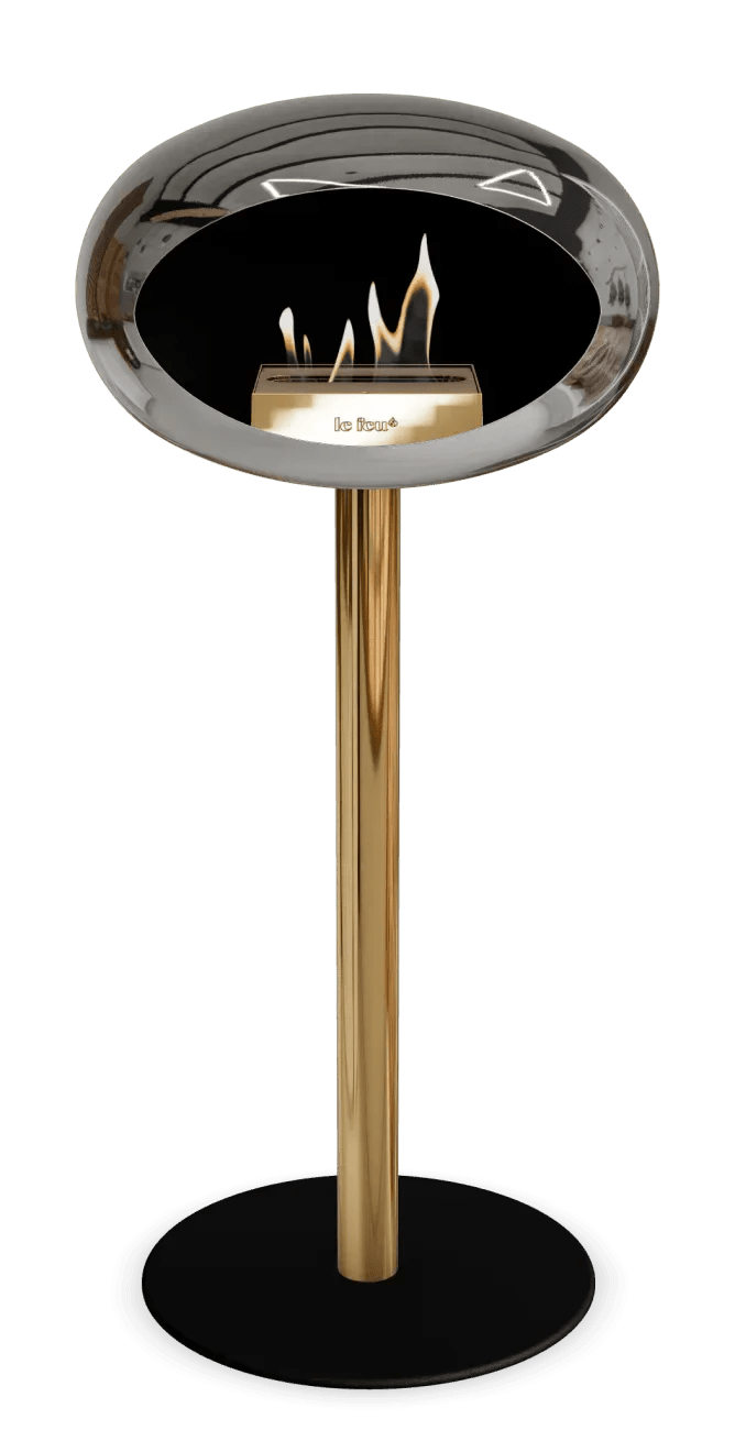 Le Feu - Dome Chromed Silver Ground Steel High Pole - Fireplace - Viva Alfresco