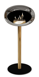 Le Feu - Dome Chromed Silver Ground Steel High Pole - Fireplace - Viva Alfresco