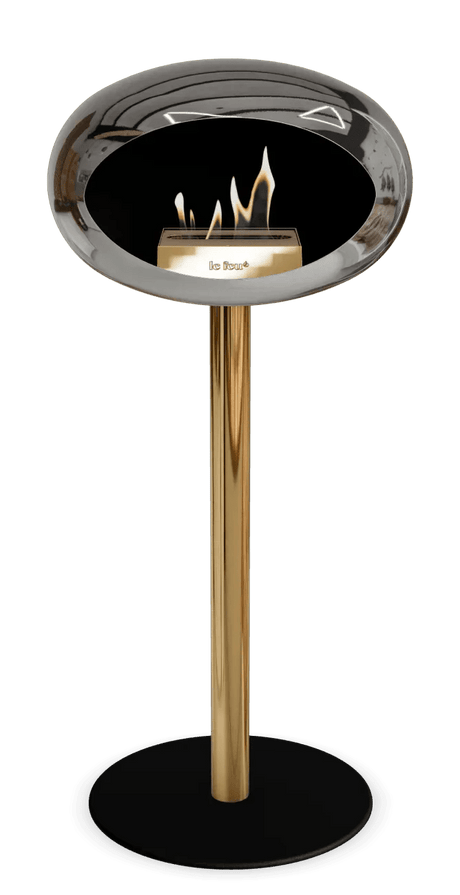 Le Feu - Dome Chromed Silver Ground Steel High Pole - Fireplace - Viva Alfresco