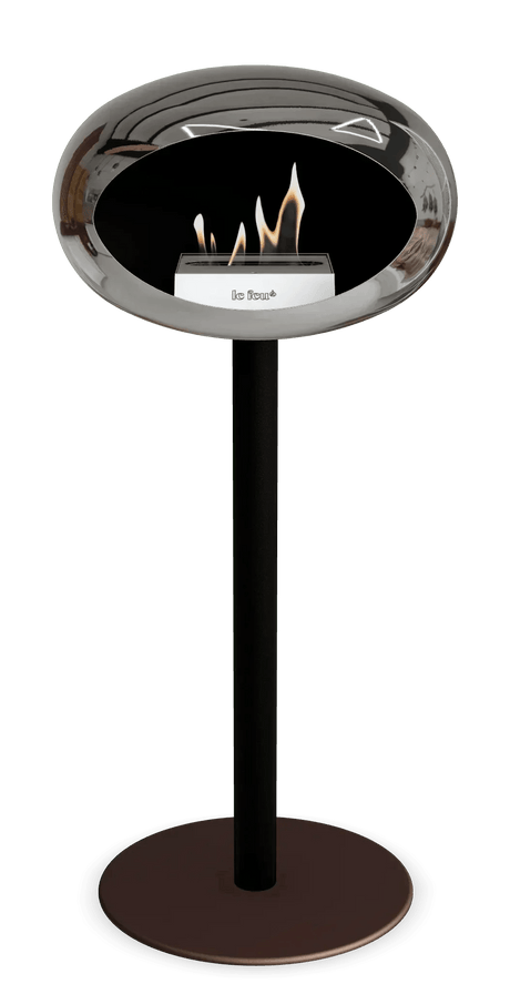 Le Feu - Dome Chromed Silver Ground Steel High Pole - Fireplace - Viva Alfresco