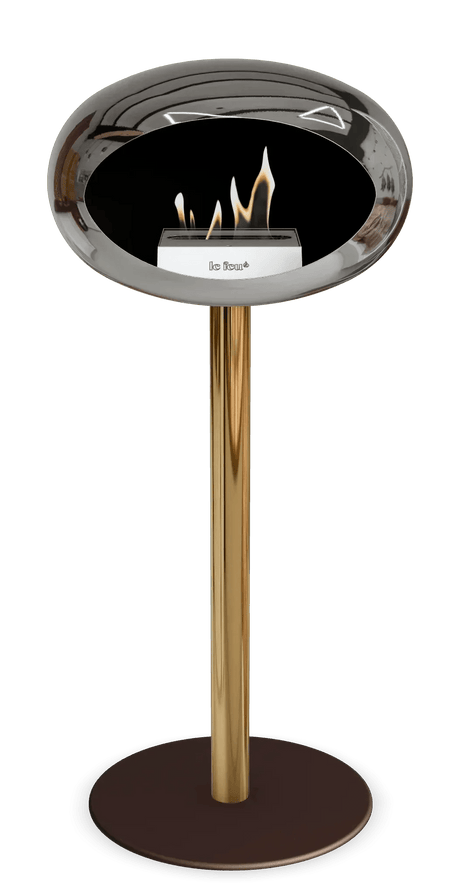 Le Feu - Dome Chromed Silver Ground Steel High Pole - Fireplace - Viva Alfresco