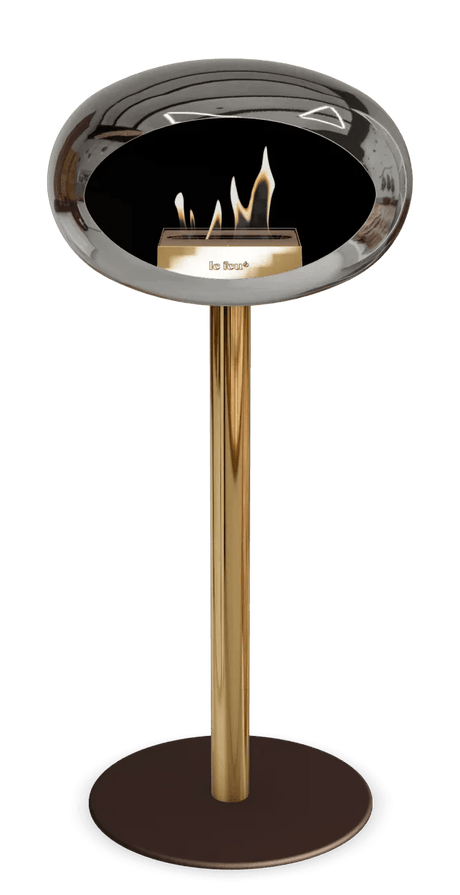 Le Feu - Dome Chromed Silver Ground Steel High Pole - Fireplace - Viva Alfresco