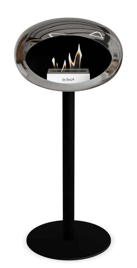 Le Feu - Dome Chromed Silver Ground Steel High Pole - Fireplace - Viva Alfresco