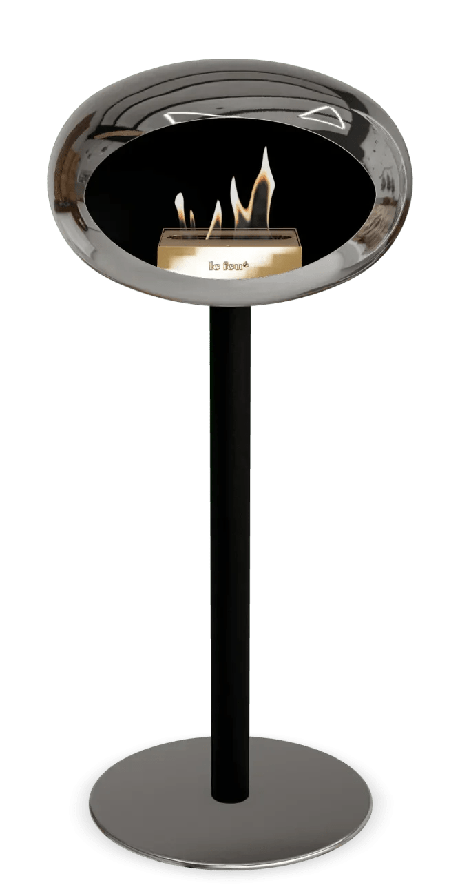 Le Feu - Dome Chromed Silver Ground Steel High Pole - Fireplace - Viva Alfresco