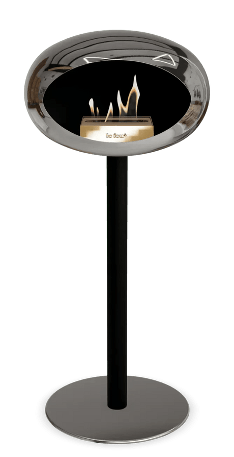 Le Feu - Dome Chromed Silver Ground Steel High Pole - Fireplace - Viva Alfresco