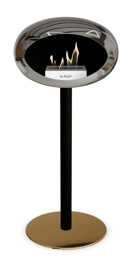 Le Feu - Dome Chromed Silver Ground Steel High Pole - Fireplace - Viva Alfresco