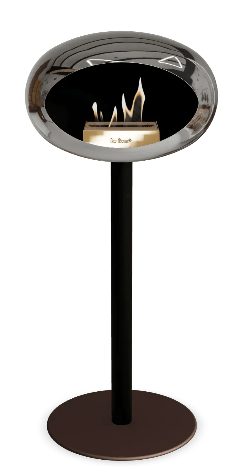 Le Feu - Dome Chromed Silver Ground Steel High Pole - Fireplace - Viva Alfresco