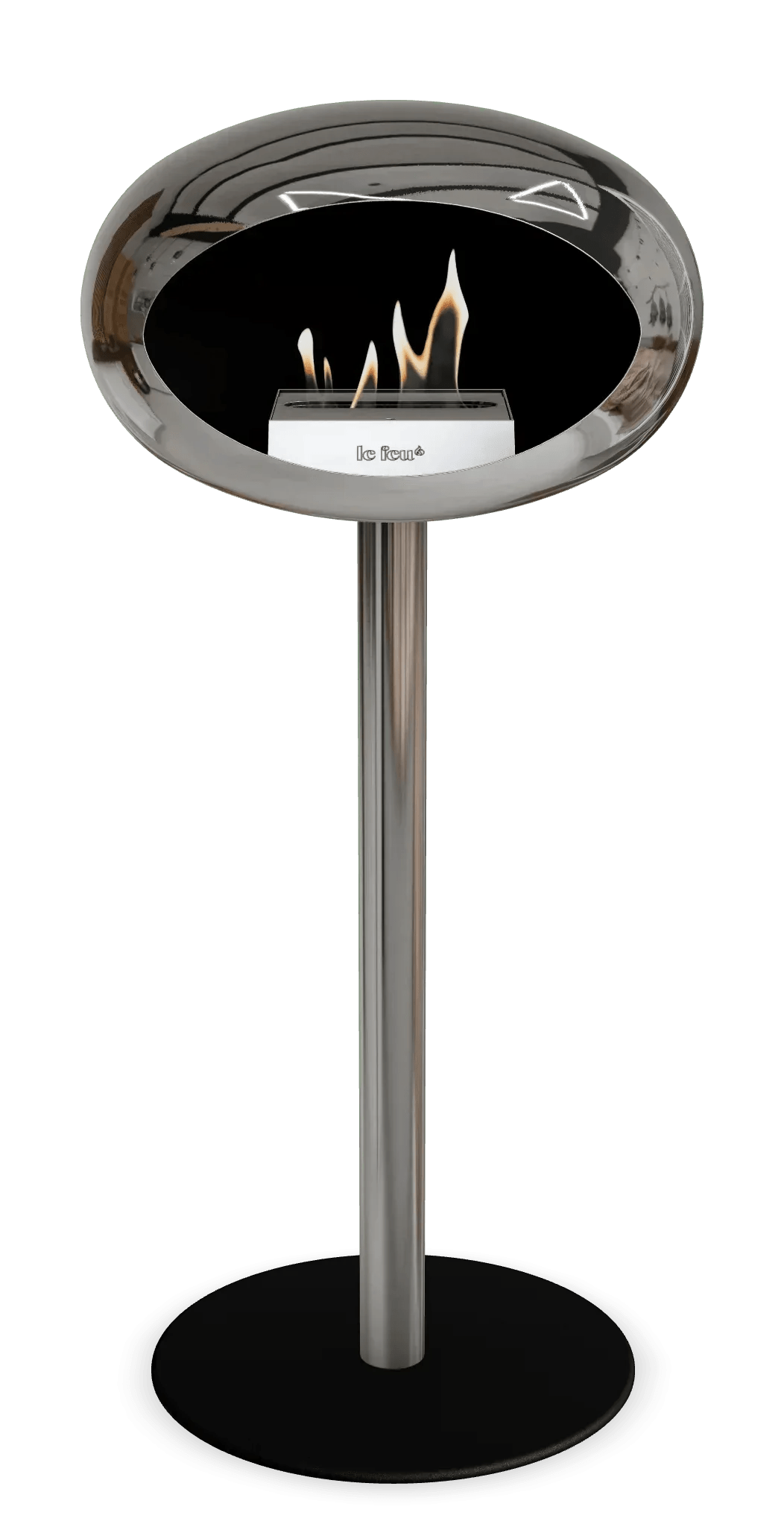 Le Feu - Dome Chromed Silver Ground Steel High Pole - Fireplace - Viva Alfresco