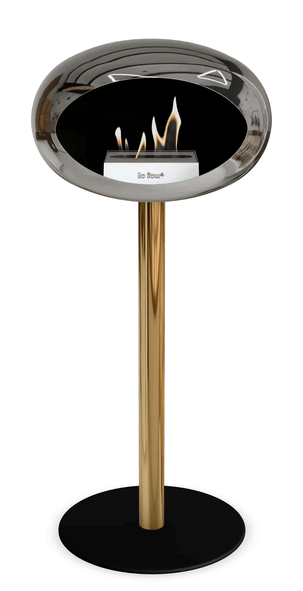 Le Feu - Dome Chromed Silver Ground Steel High Pole - Fireplace - Viva Alfresco