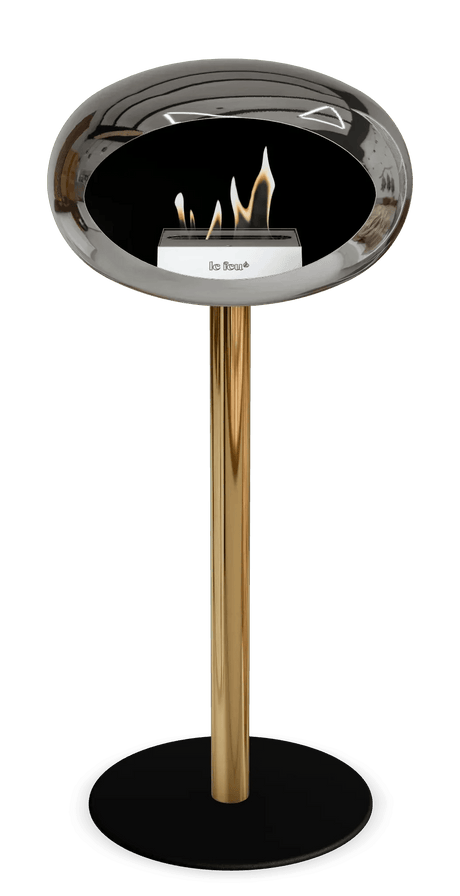 Le Feu - Dome Chromed Silver Ground Steel High Pole - Fireplace - Viva Alfresco