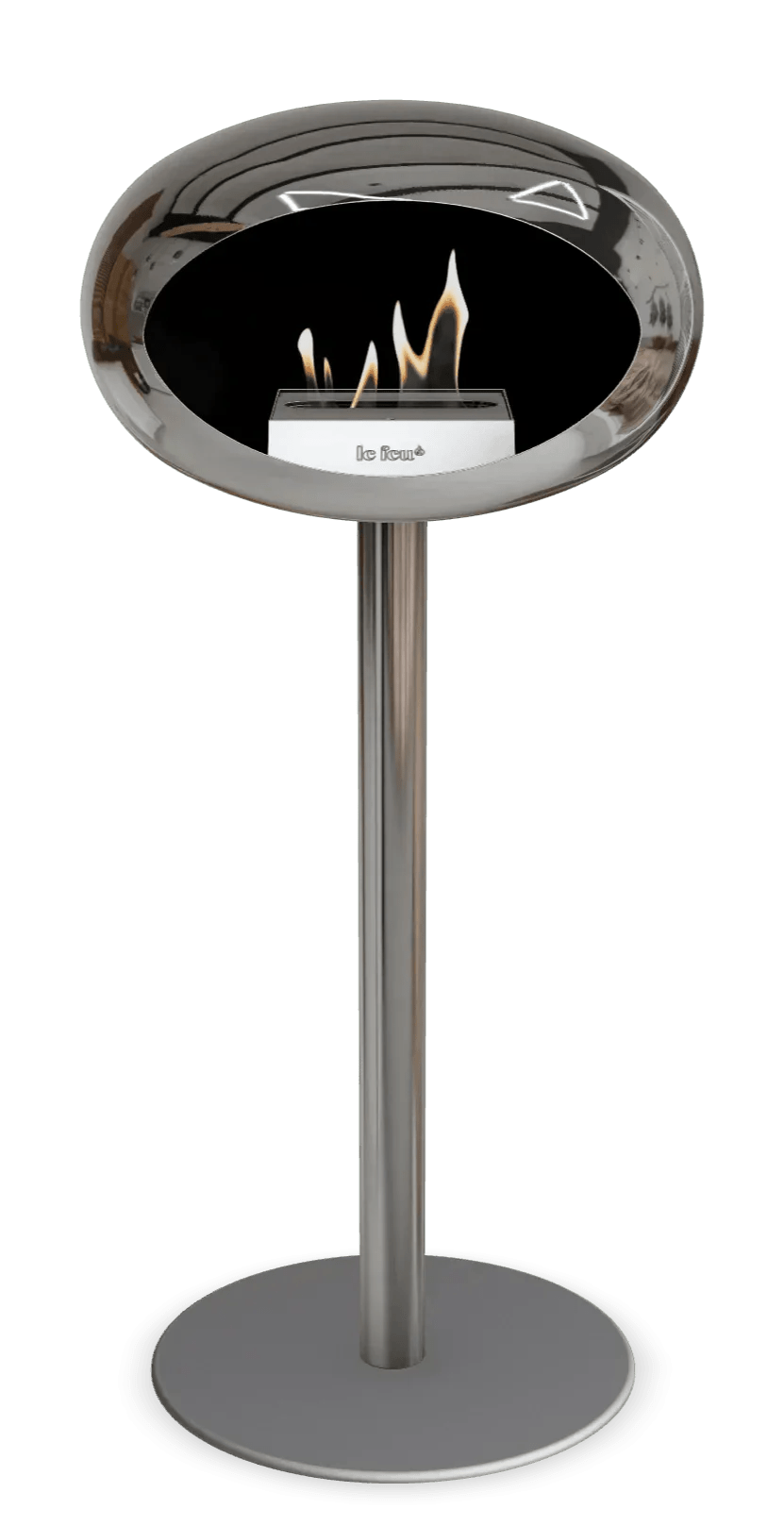 Le Feu - Dome Chromed Silver Ground Steel High Pole - Fireplace - Viva Alfresco