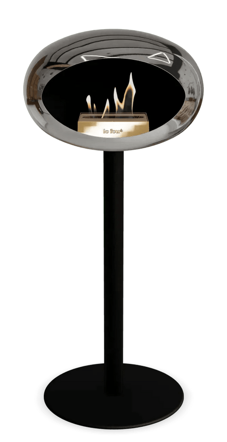 Le Feu - Dome Chromed Silver Ground Steel High Pole - Fireplace - Viva Alfresco