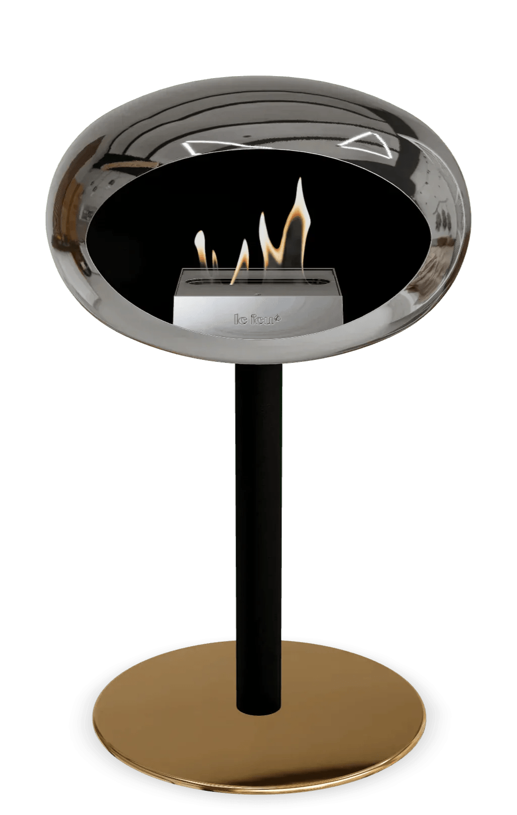 Le Feu - Dome Chromed Silver Ground Steel Low Pole - Fireplace - Viva Alfresco